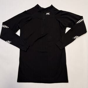 Helly Hansen Shirt Mens Medium Black 1/4 Zip Polypropylene Thermal Base Layer